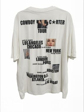AUTHENTIC Beyoncé Cowboy Carter Tour Shirt White Large CCT Official Tour Tee XL